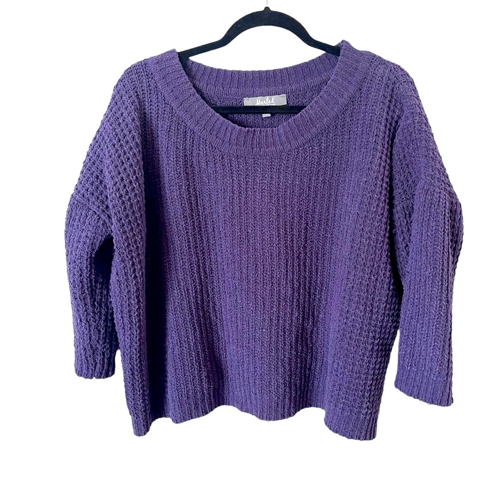 Marled Indigo Blue‎ Chenille Crewneck Sweater M